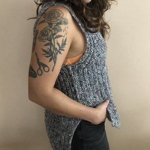 Moth by Anthropologie Mock Neck Gray Marl Sweater